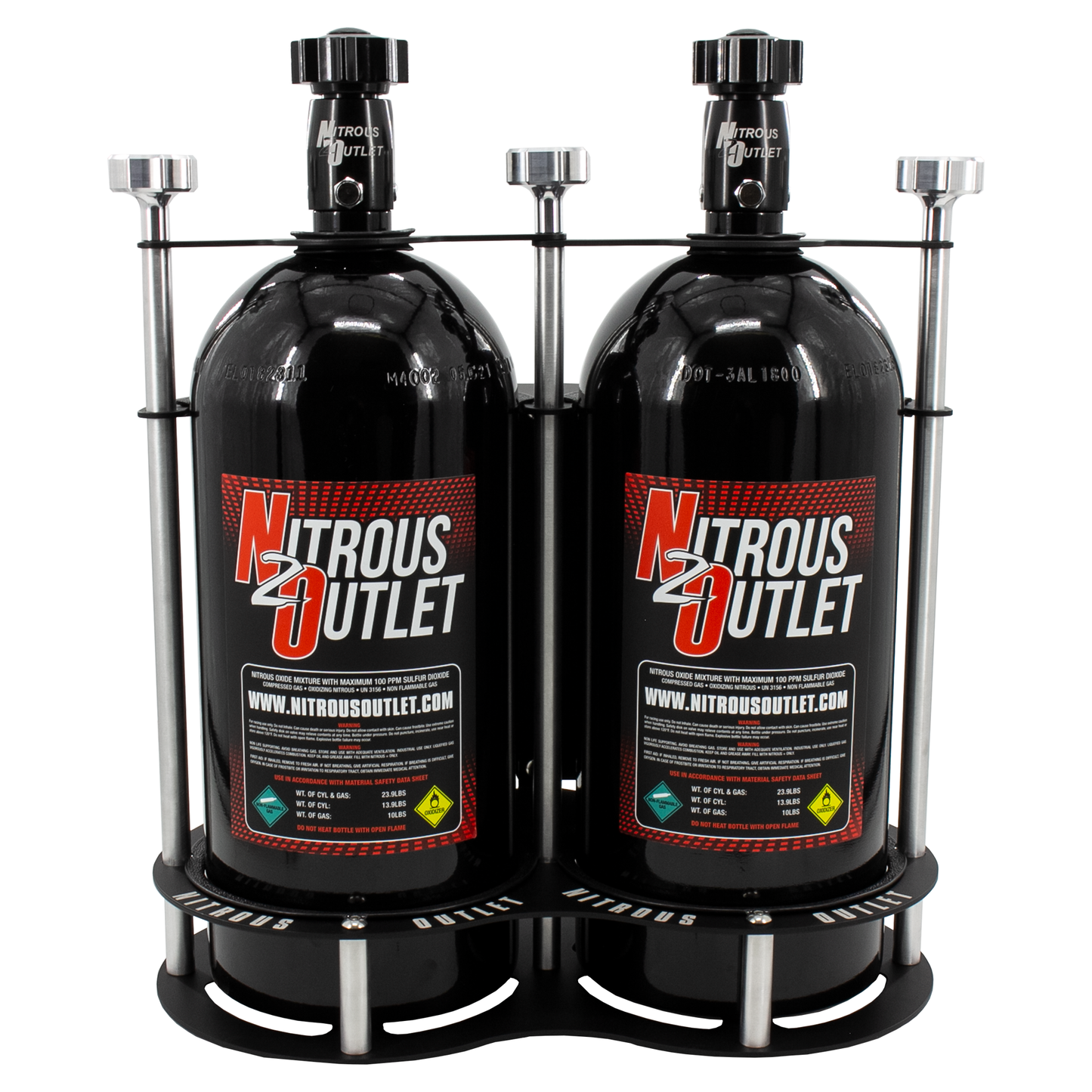 Nitrous Outlet Race-Light Dual 10lb Bottle Bracket - Roll Bar Mount