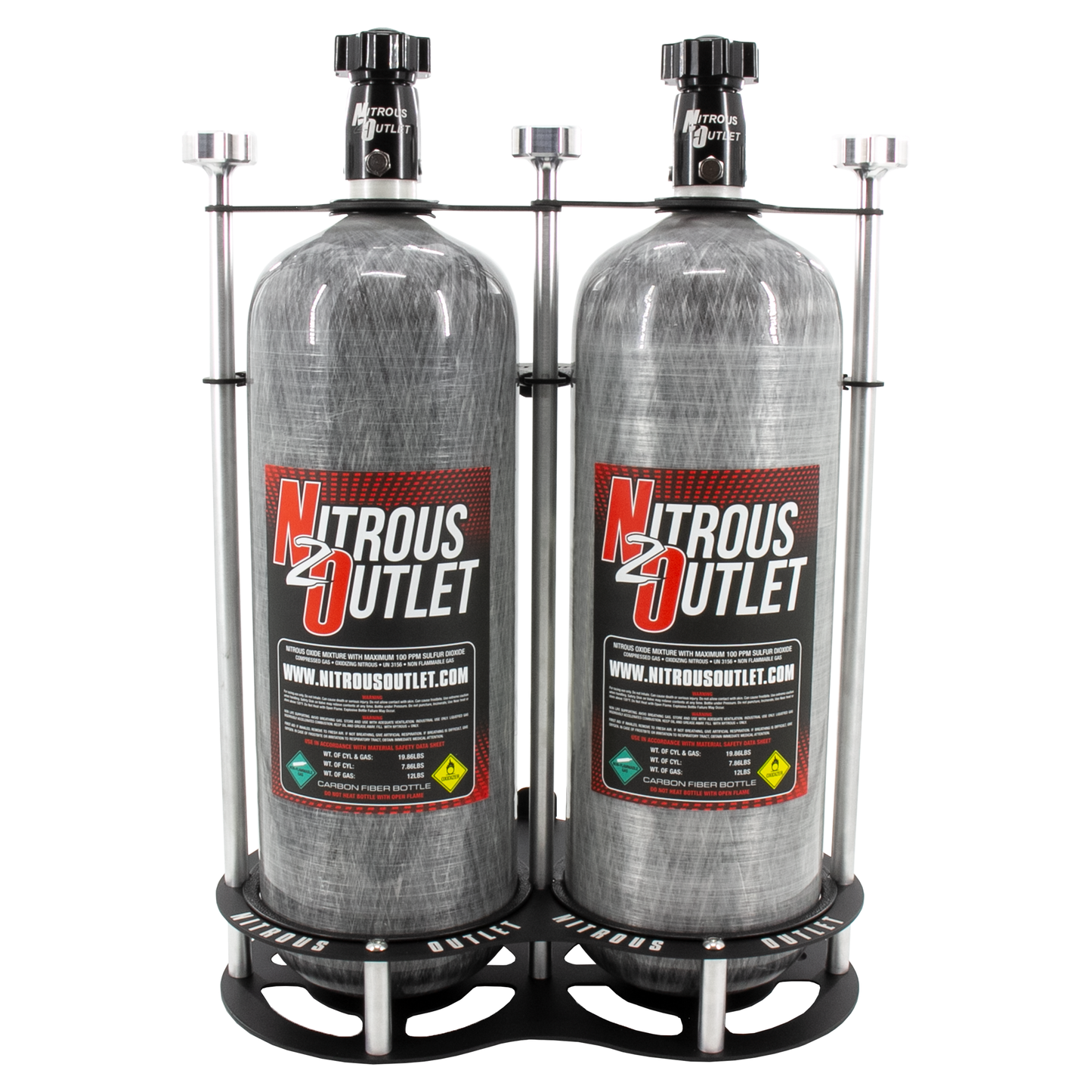 Nitrous Outlet Race-Light Dual 12lb Bottle Bracket - Horizontal