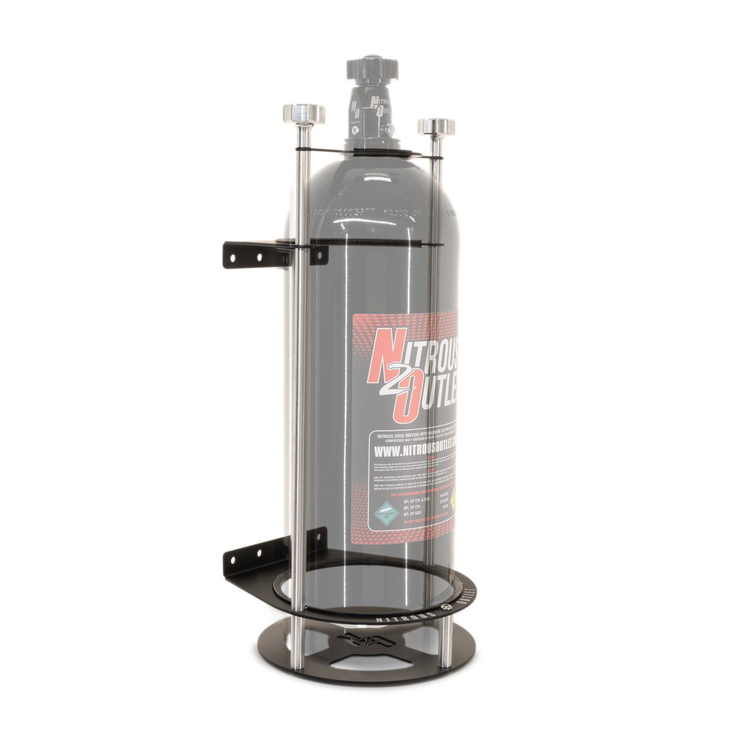 BEVINSEE Aluminum Dual Nitrous Oxide Bottle Bracket – Silver, Fits 10lb & 15lb NOS Bottles