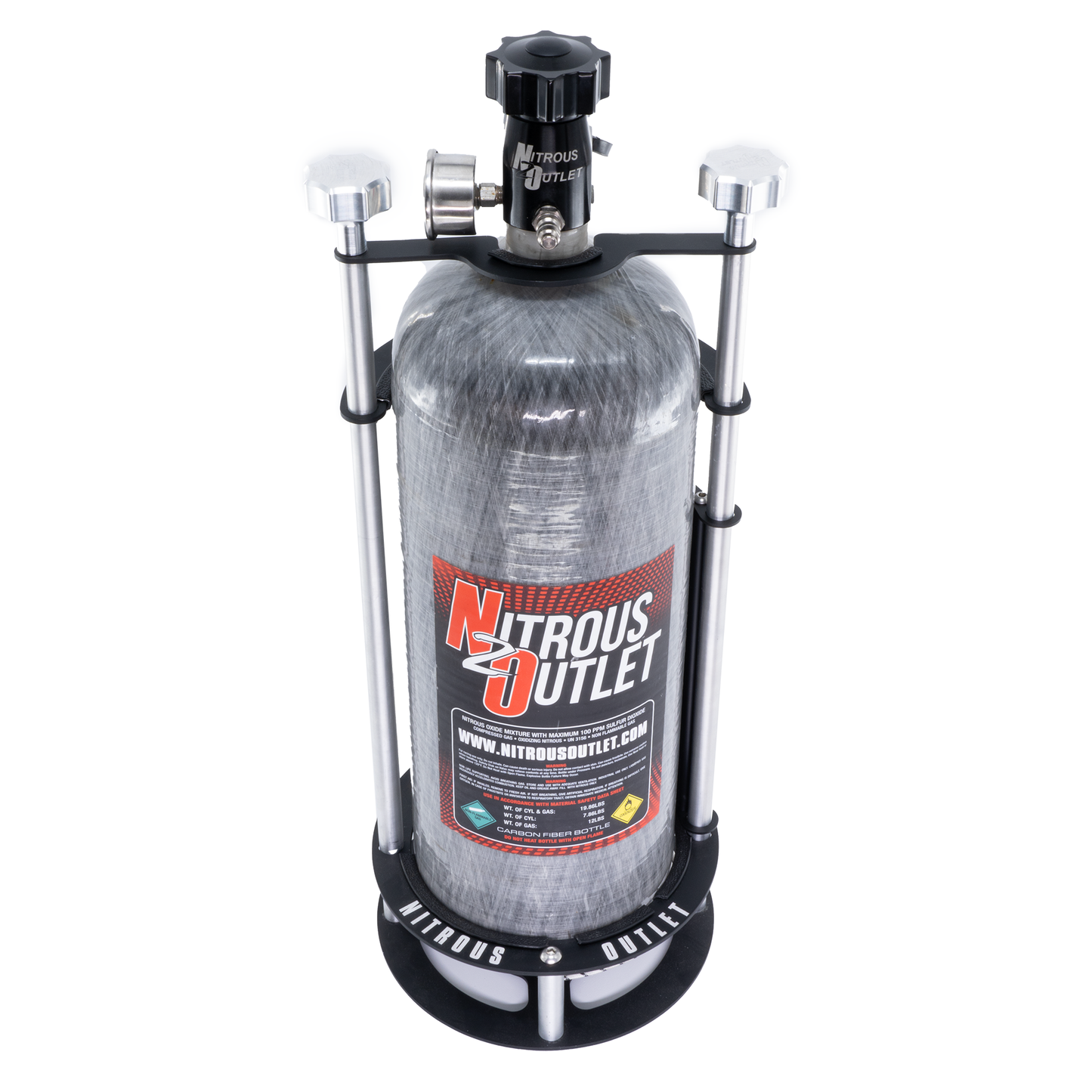 Nitrous Outlet 12lb Race-Light Bottle Bracket Heated Extrusion Upgrade - Pressure Controlled - 4AN