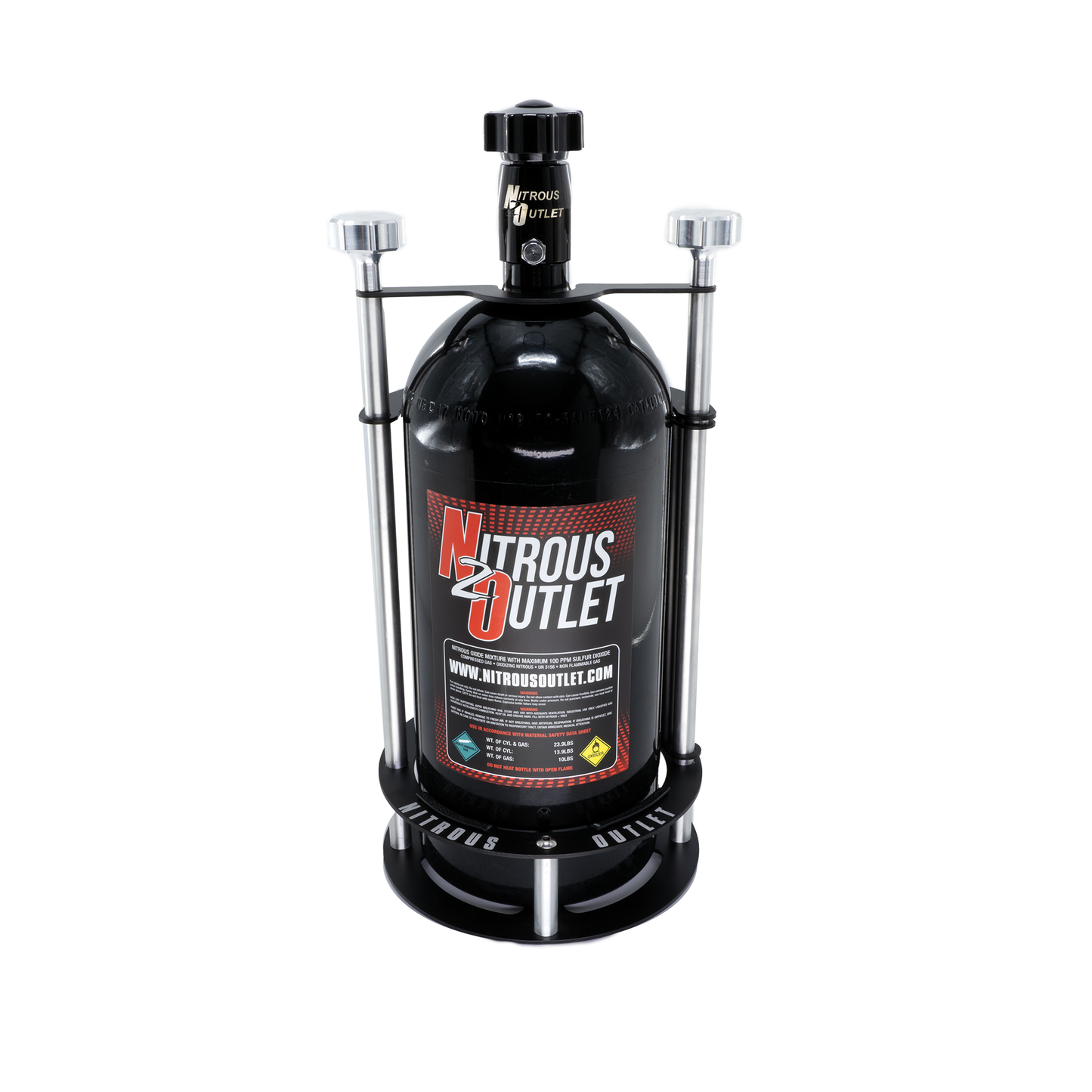 Nitrous Outlet 10lb & 15lb Race-Light Bottle Bracket Heated Extrusion Upgrade - Pressure Controlled - 4AN