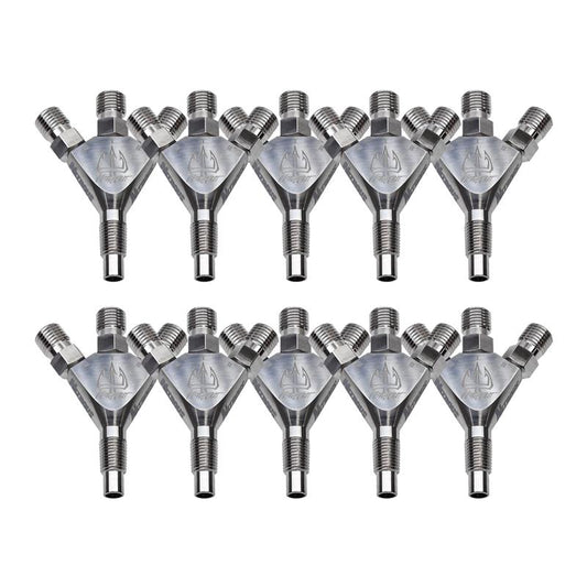 Trident Ti 1/16" NPT Three Stage Dry Nitrous Nozzle - 10 Pack/Straight Discharge/Titanium
