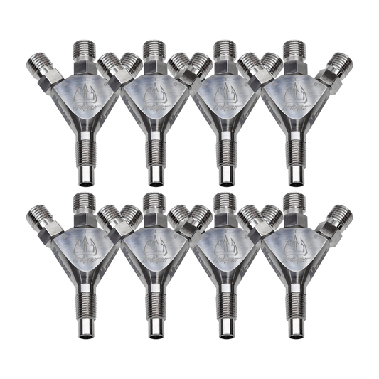 Trident Ti 1/16" NPT Three Stage Dry Nitrous Nozzle - 8 Pack/Straight Discharge/Titanium