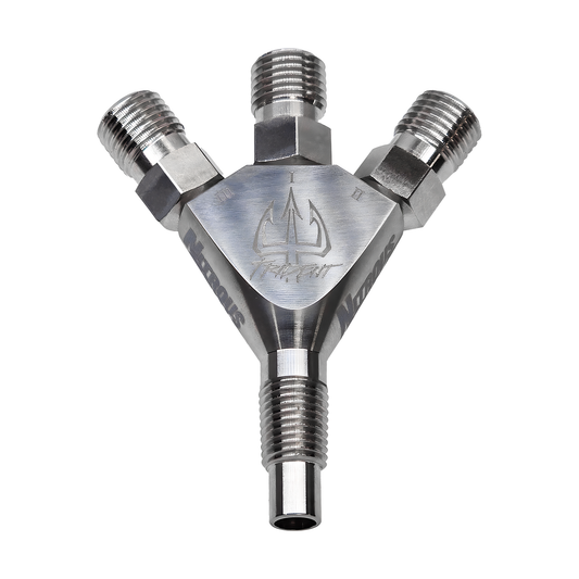 Trident Ti 1/16" NPT Three Stage Dry Nitrous Nozzle - Straight Discharge/Titanium