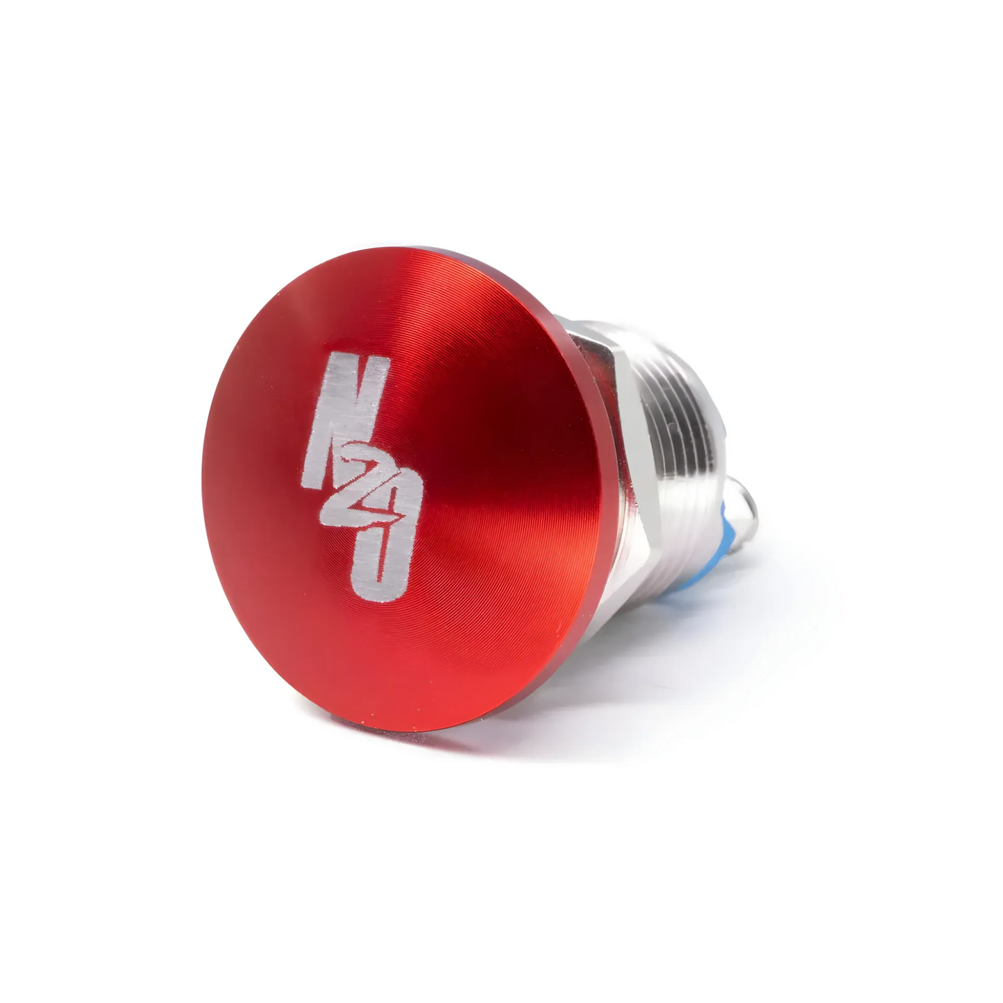 Nitrous Outlet Logo Momentary Mushroom Cap Push-Button - 23mm Red Cap/Screw Terminals