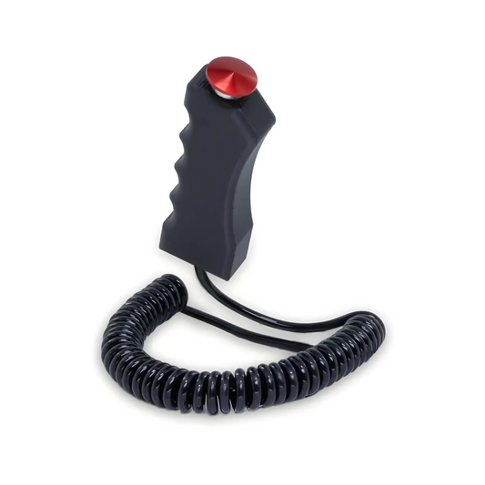 Quick Fire Pistol Grip Momentary Mushroom Cap Push Button /w Spiral Stretch Cord