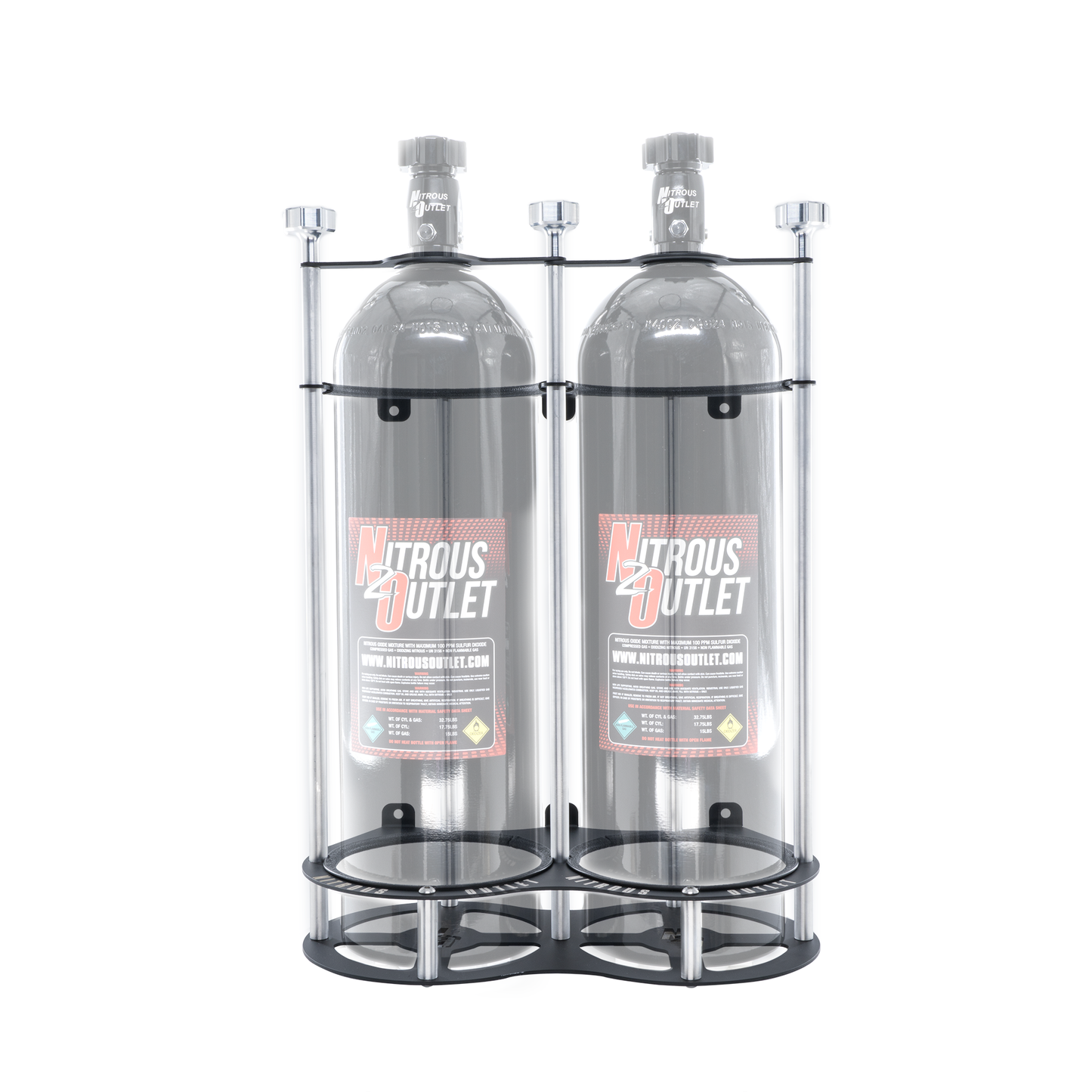 Nitrous Outlet Race-Light Dual 15lb Bottle Bracket - Vertical