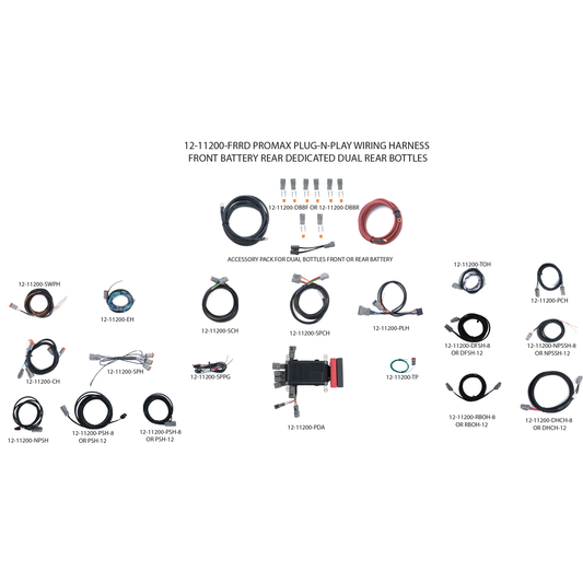 ProMax Plug-N-Play Wiring Harness - Battery Front – Dedicated Rear - Rear Bottle Location – Dual Bottles