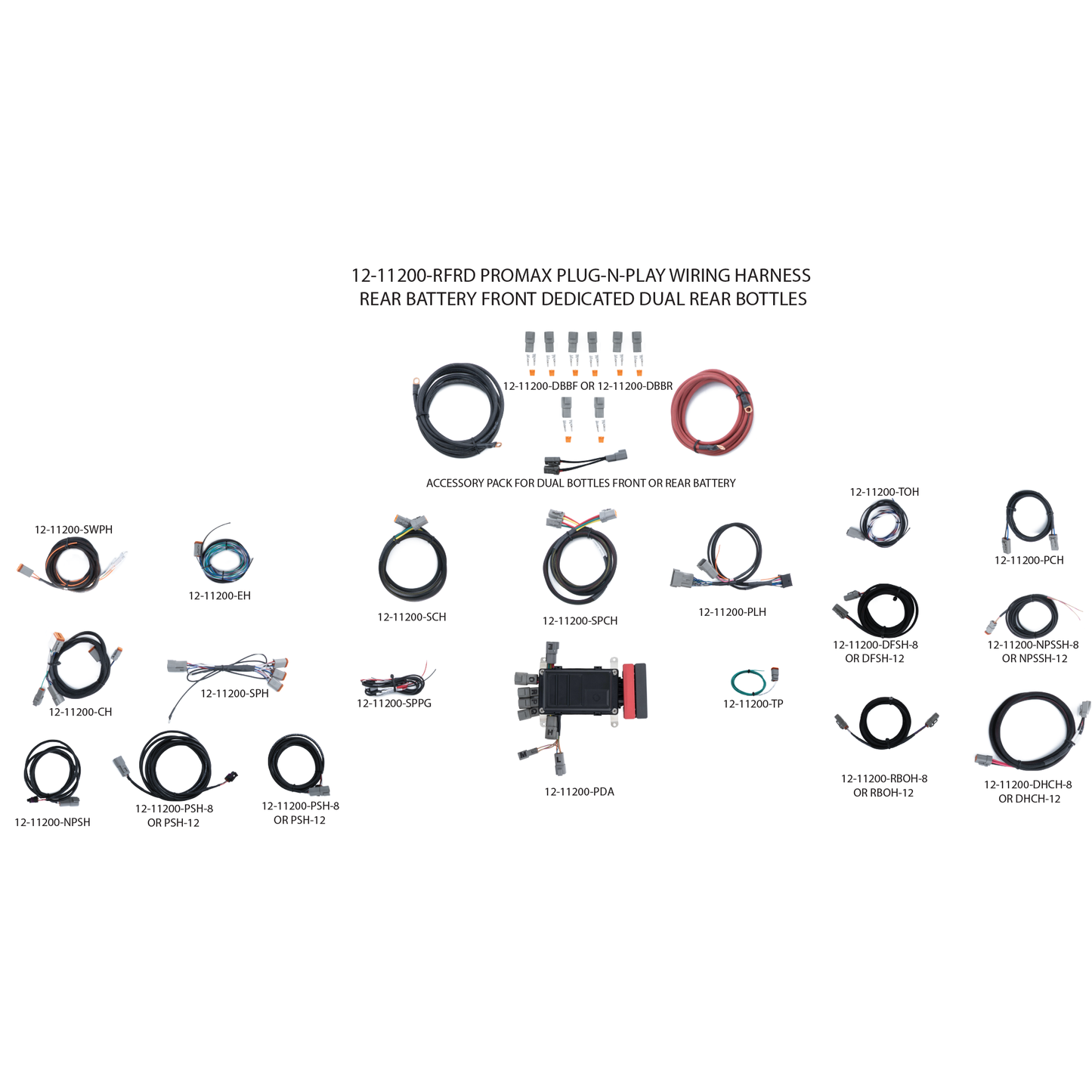 ProMax Plug-N-Play Wiring Harness - Battery Rear – Dedicated Front- Rear Bottle Location – Dual Bottles