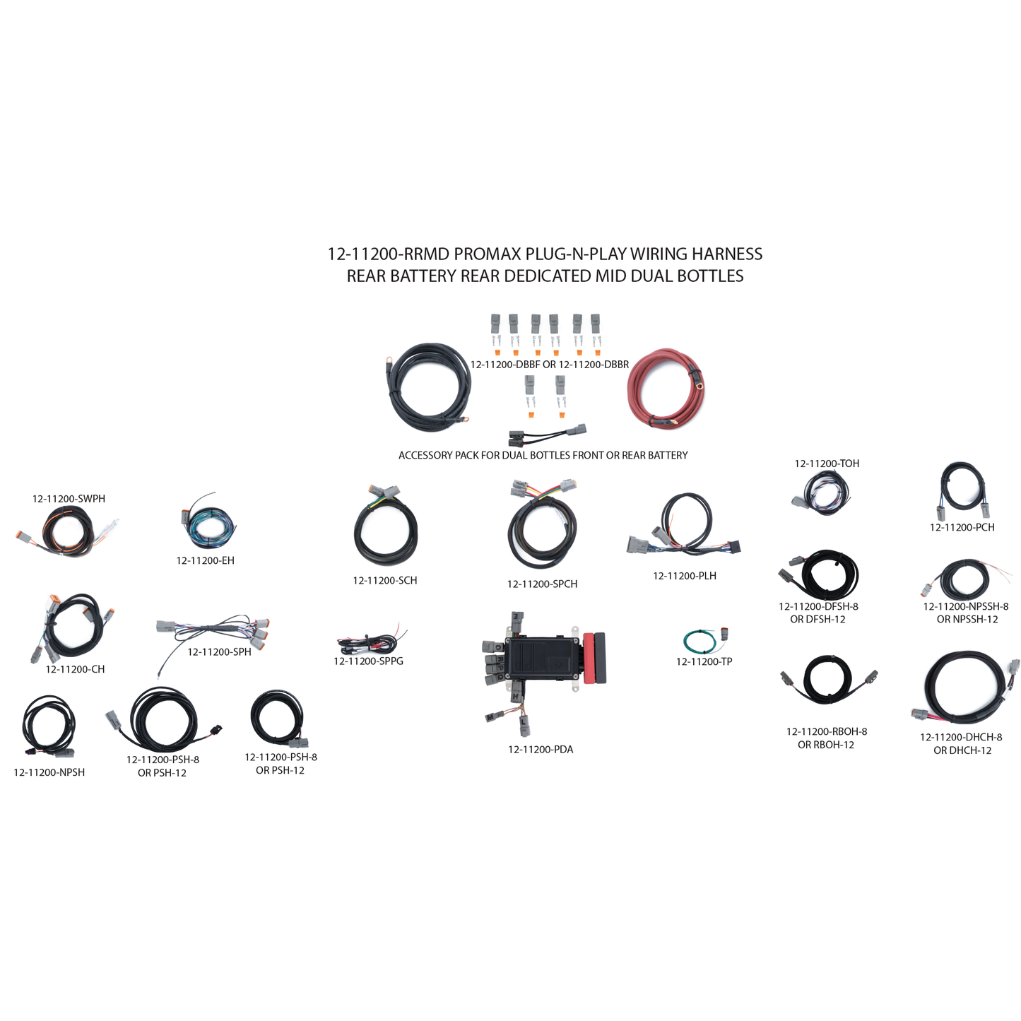 ProMax Plug-N-Play Wiring Harness - Battery Rear – Dedicated Rear – Mid Bottle Location – Dual Bottles