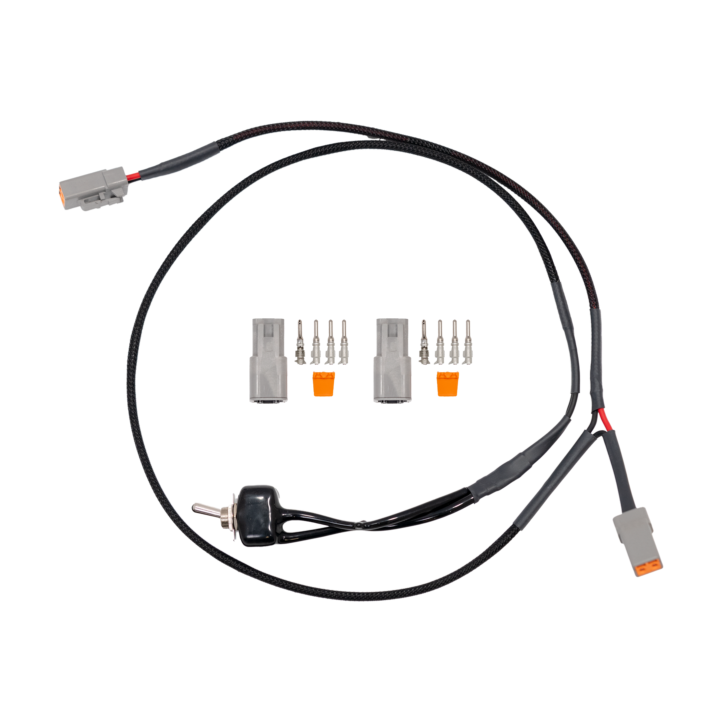 Electrical cable set with connectors on a white background