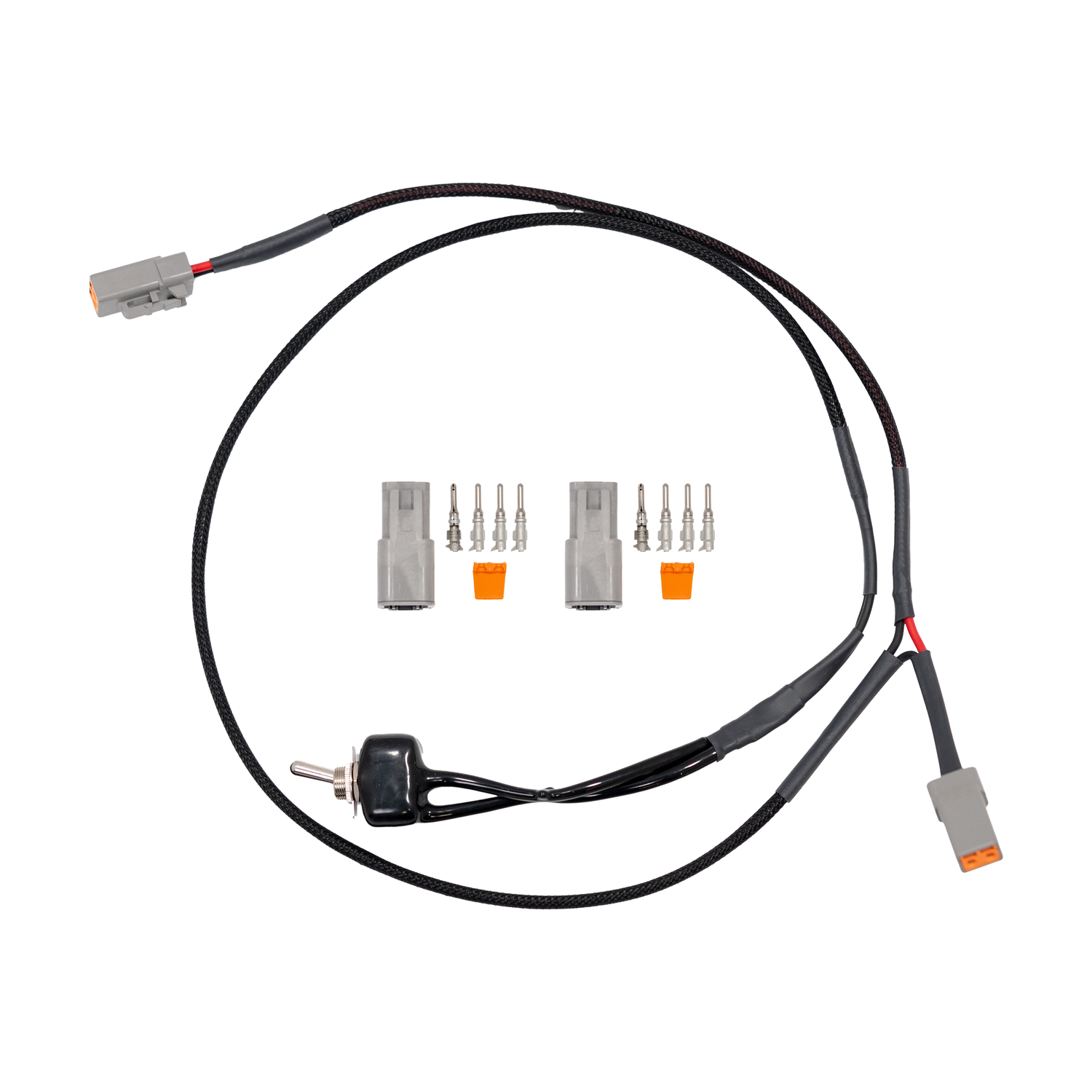 Electrical cable set with connectors on a white background