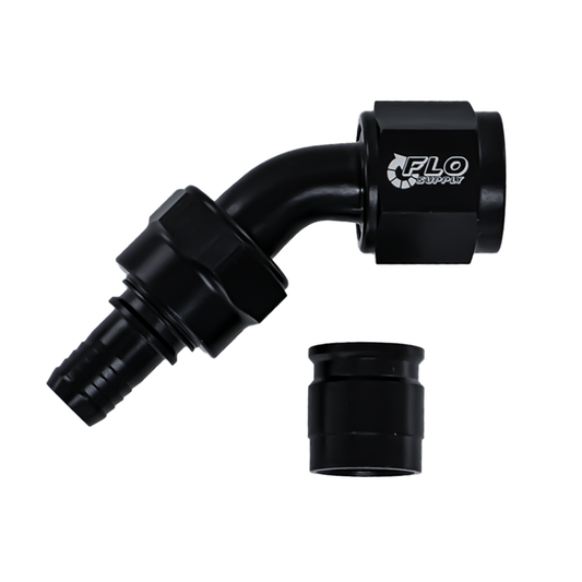 PTFE Crimp 45 Degree Double Swivel Hose End