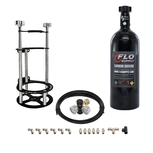 Flo Supply Single Wastegate CO2 Plumbing Kit - 5lb Bottle / With Bracket