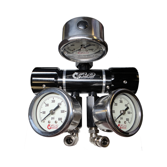Flo Supply In-Line 2 in 1 High Flow Adjustable Pressure Regulator Assembly - 4AN / 0-475psi