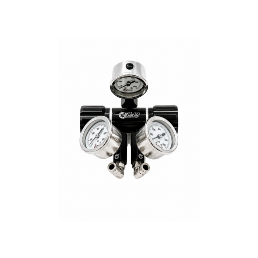 Flo Supply In-Line 2 in 1 High Flow Adjustable Pressure Regulator Assembly - 4AN / 0-475psi