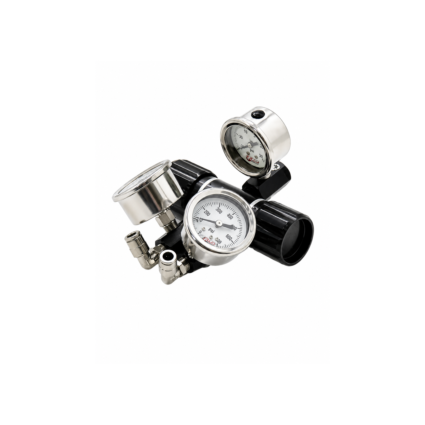 Flo Supply In-Line 2 in 1 High Flow Adjustable Pressure Regulator Assembly - 4AN / 0-475psi