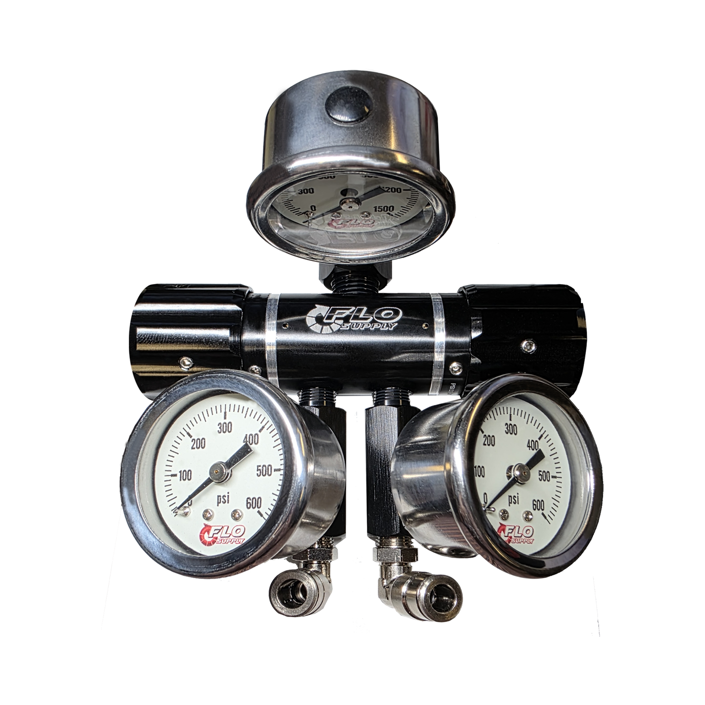 Flo Supply In-Line 2 in 1 High Flow Adjustable Pressure Regulator Assembly - 6AN / 0-475psi