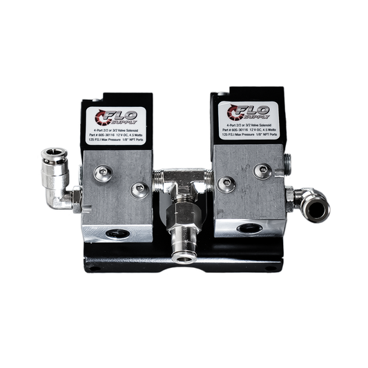 90 Degree Solenoid Bracket with Fittings for Dual 4-Port Solenoid Valve