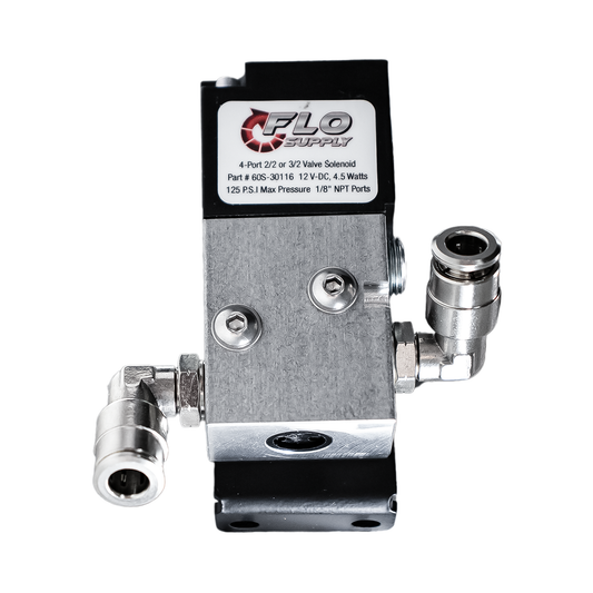 Single 4-Port Solenoid Valve with 90 Degree Bracket & Fittings