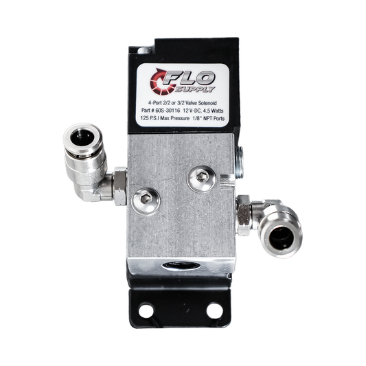 Single 4-Port Solenoid Valve with Stepped Bracket & Fittings