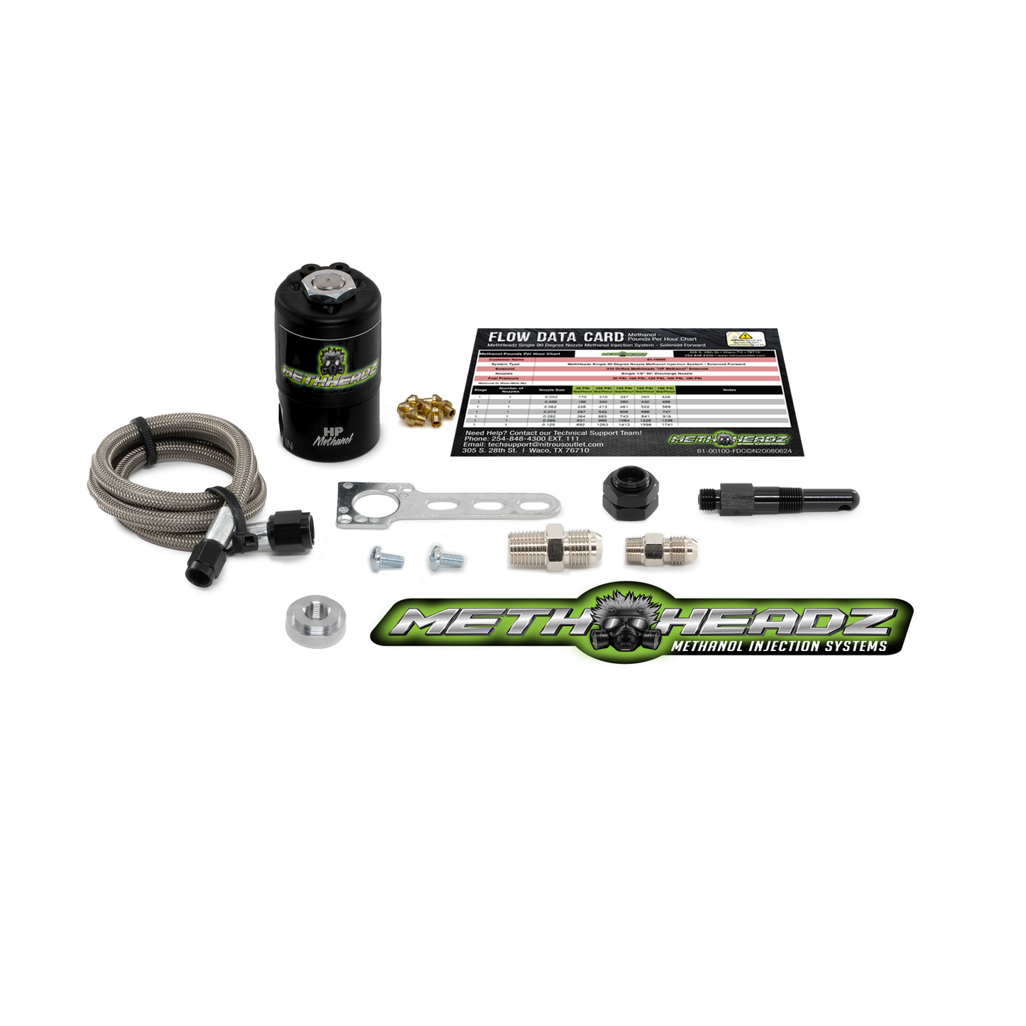 MethHeadz Single 90 Degree Nozzle Methanol Injection System - Solenoid Forward