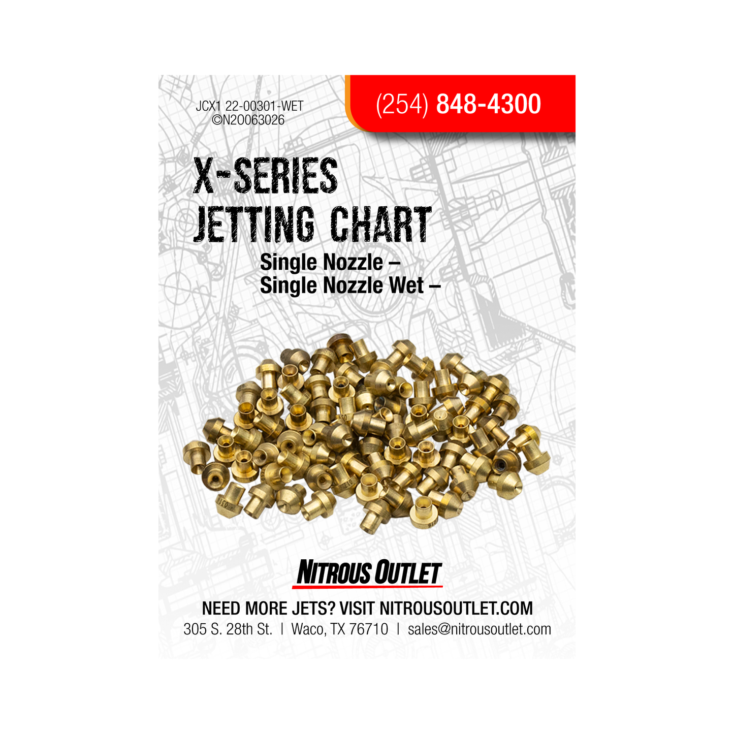 X-Series Wet Single Nozzle Core + Jet Pack (Gas 45psi)(50-100-150 HP)