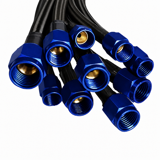 Race Stainless Steel Braided Hose (Blue Fitting)
