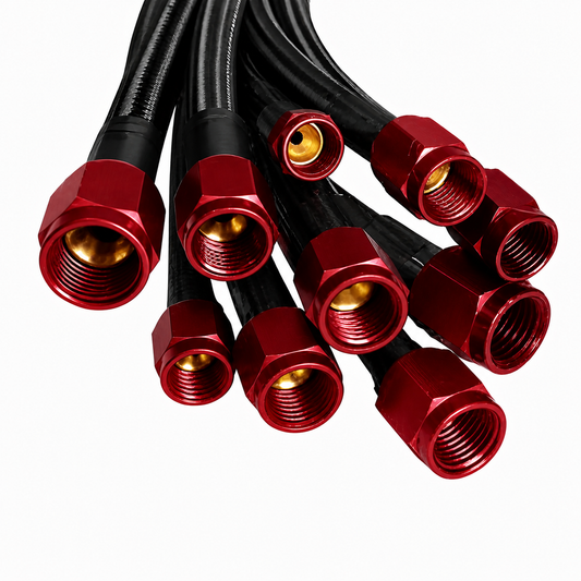 Race Stainless Steel Braided Hose (Red Fitting)