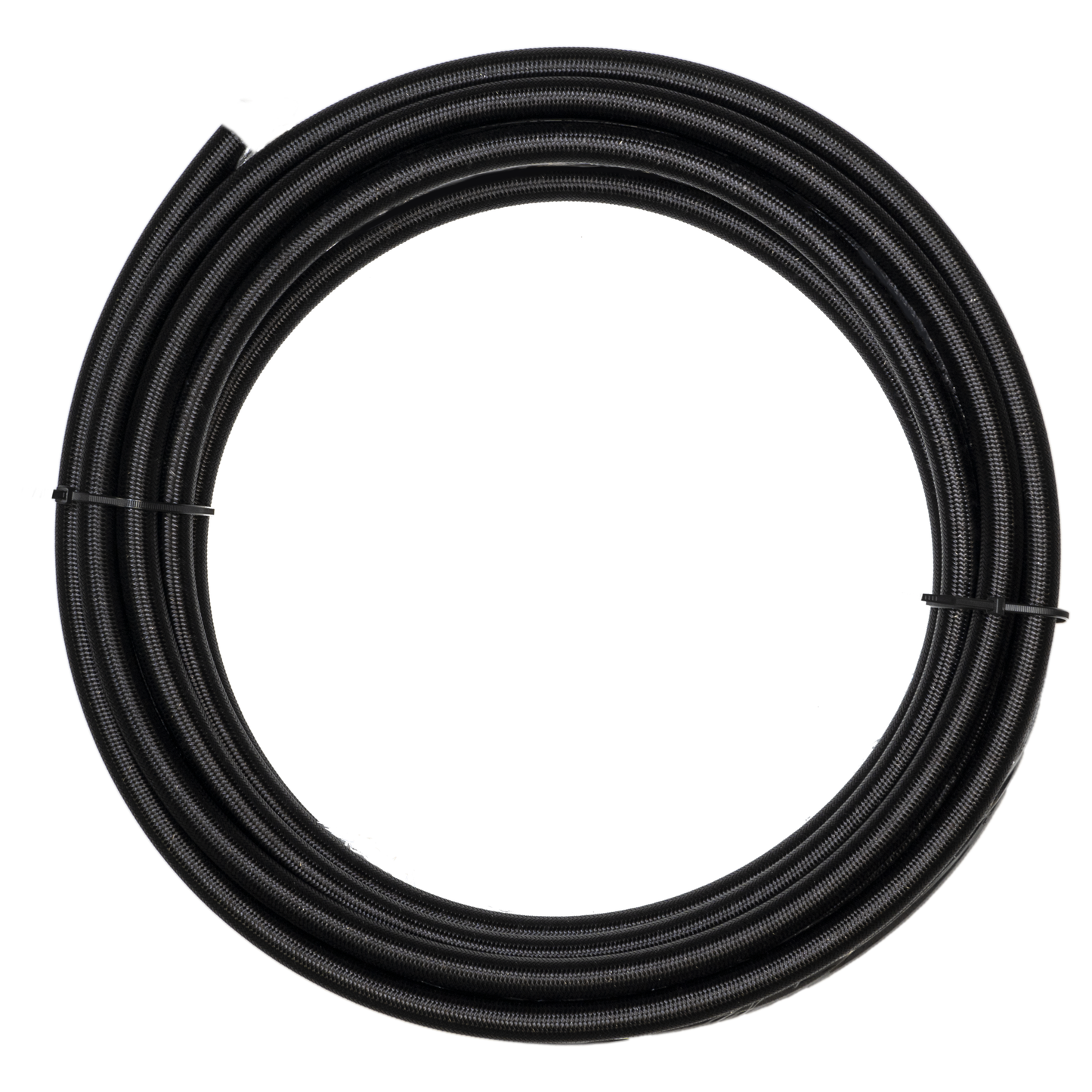 Black Stainless Steel Braided Hose - PTFE Liner - Per Foot