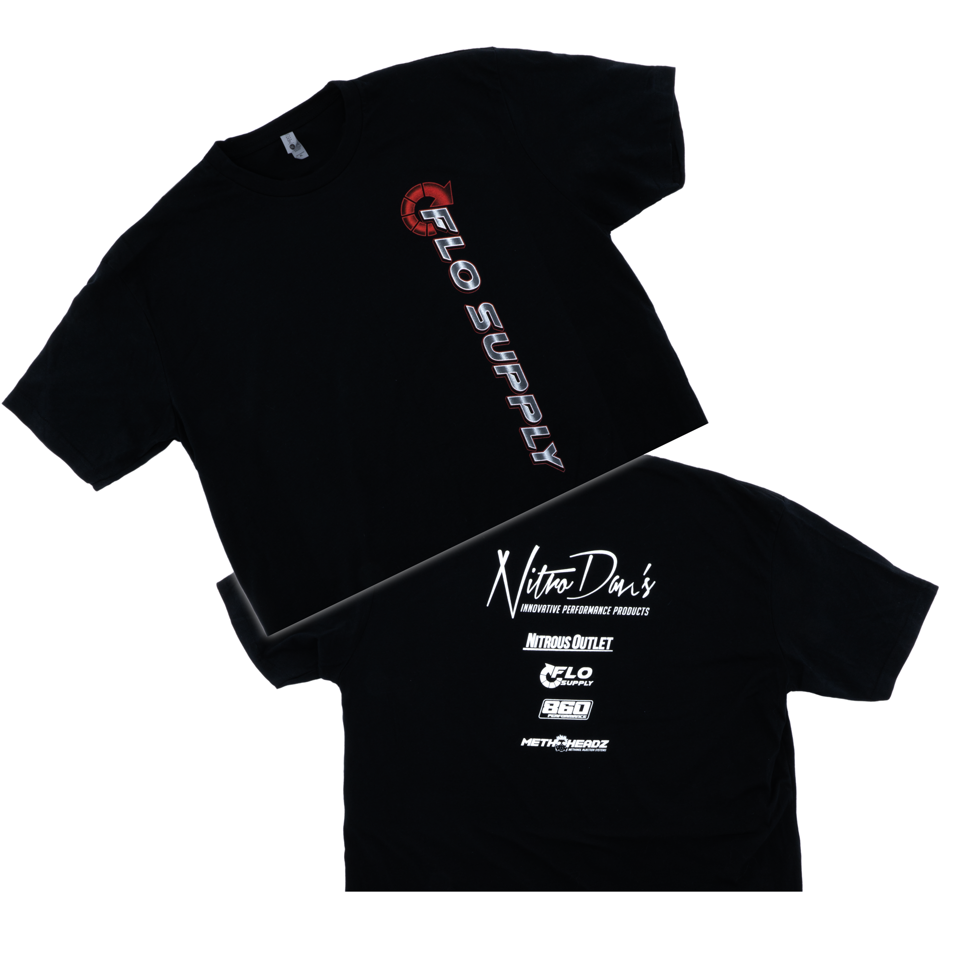 Flo Supply T-Shirt - Black/Side Logo – Nitrous Outlet