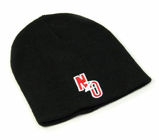 Black Beanie with Nitrous Outlet logo (Non fold up style)