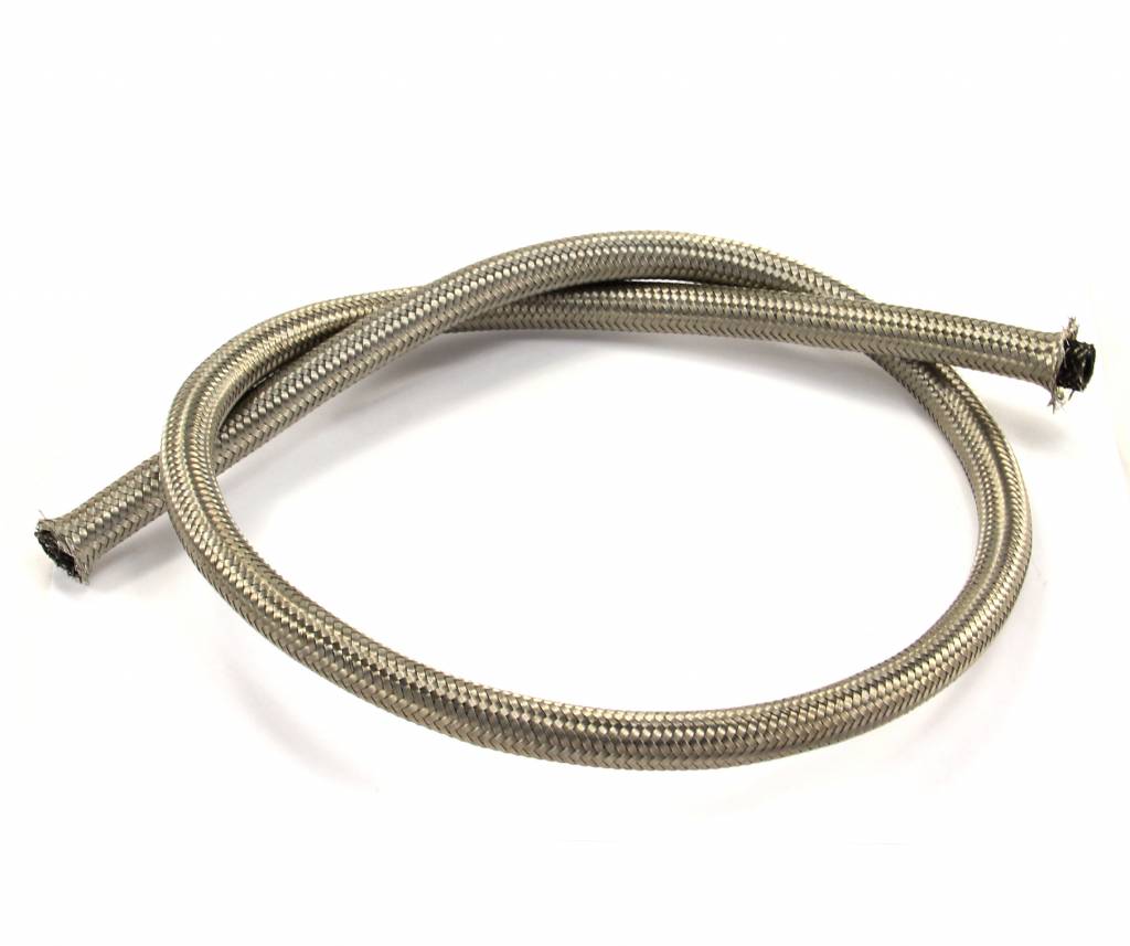 Flo Supply 6AN Stainless Steel Braided Hose - Synthetic Rubber Liner