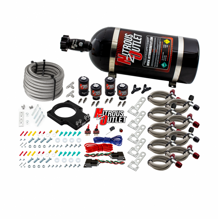 Nitrous Outlet Oxide Plate Systems 00-10109-00 Systems, EFI Plate, Wet Style, WOT Switch Activation, for Use On 90mm LSX Intake, Cadillac, Chevrolet, Pontiac, Small Block LS, Kit thumbnail 2