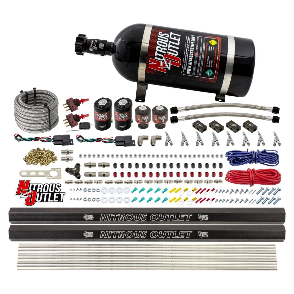 4 Cylinder 4 Solenoid Dual Stage Direct Port System With Distribution Blocks, SBT Nozzle (E85) - 45-55 PSI