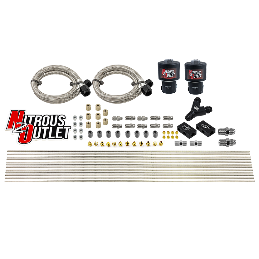 Dry 8 Cylinder Solenoid Forward Direct Port Conversion Kit - .178" Orifice - Distribution Blocks - Compression Fittings