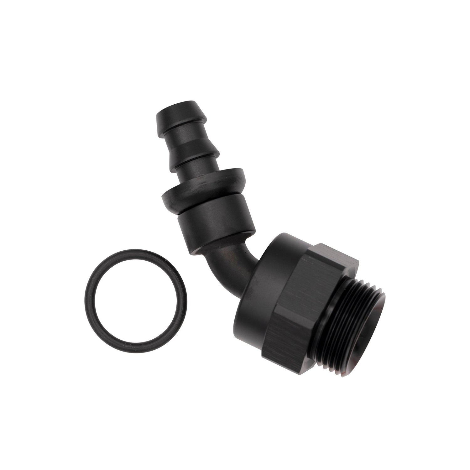 AN4 BLACK 90 Degree Hose Swivel Fitting PUSH ON BARB (Dash -4 AN) $13 AN4 BLACK 90 Degree Hose Swivel Fitting PUSH ON BARB (Dash -4 AN) $13